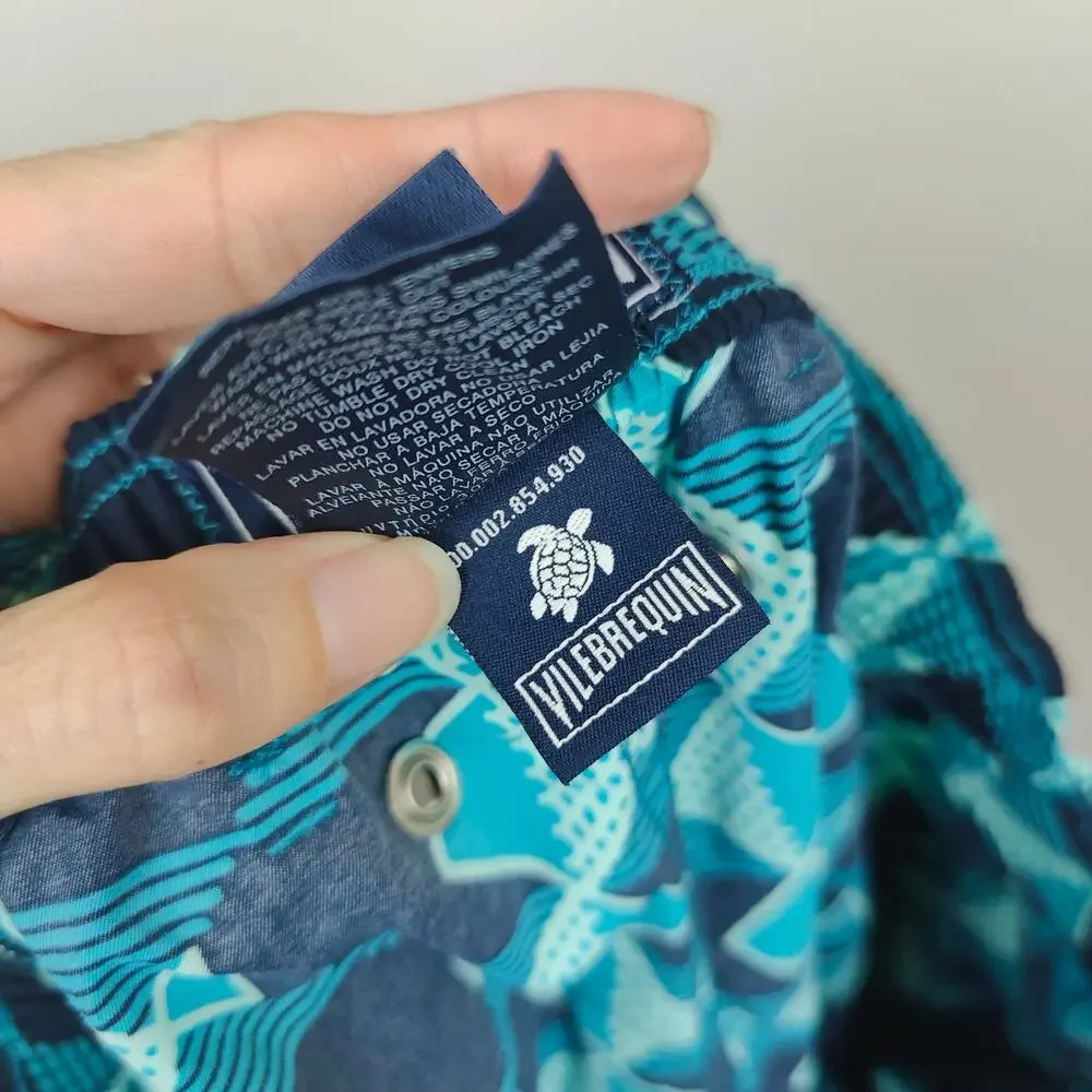 Vilebrequin Swim Shorts‎ Mens XXXL Blue Geometric Print Swim Trunks Beach Summer